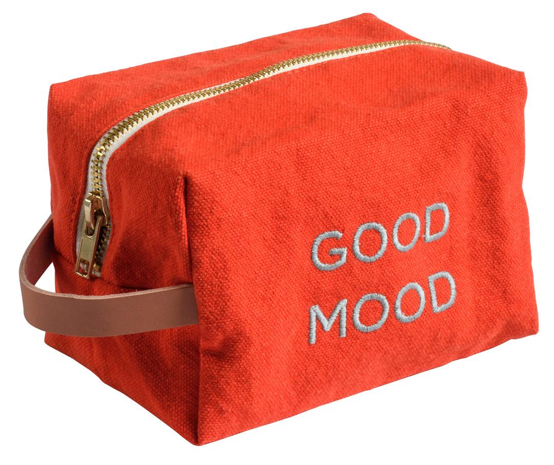 cube pouch cotton eùbroidered good mood